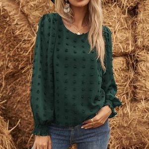 SHEIN Long Sleeve Dot Blouse Size M